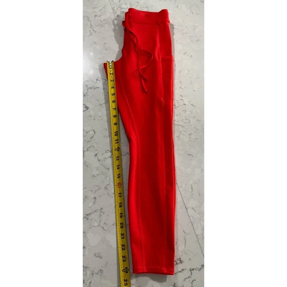 ALO Yoga‎ 7/8 High Waist Checkpoint Leggings Womens XS Red Stretch Drawstring